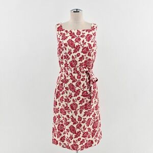 Vtg Ann Taylor Silk Floral Dress Size 6 Sleeveless Red Romantic Garden Party‎